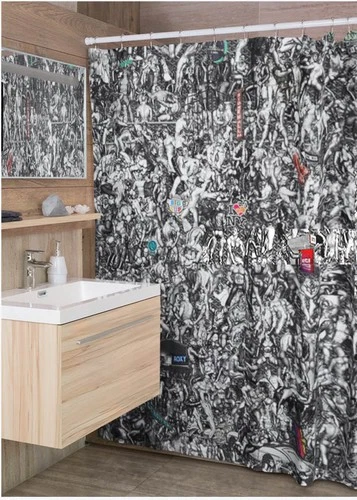 Rare 71x71" Shower Curtain: Tom + Gohard Landmarks + Finland Men - photo 2