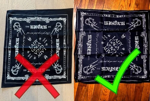 Lady Gaga Mayhem Tour Black Bandana (22in x 22in)