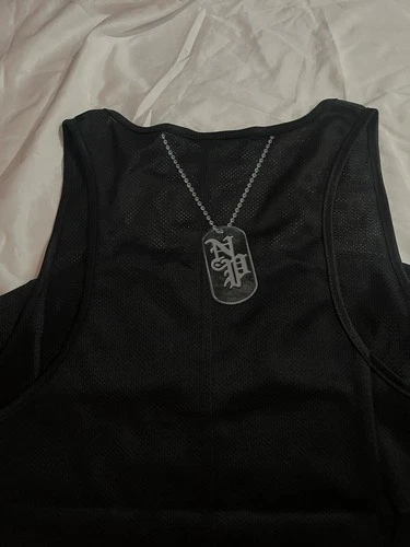 NASTY Vintage BLACK Mesh w Industrial Steel PIG Print TANK TOP S - photo 2