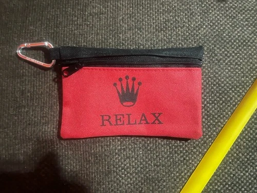 Reason Clothing Relax Rolex Red/Black Keychain Zip Pouch 6"x3.5"
