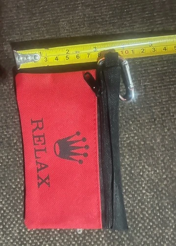 Reason Clothing Relax Rolex Red/Black Keychain Zip Pouch 6"x3.5" - photo 3