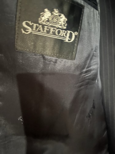 Stafford Navy Blue w Gray Pinstriped Wool Suit Pants 42R - photo 3