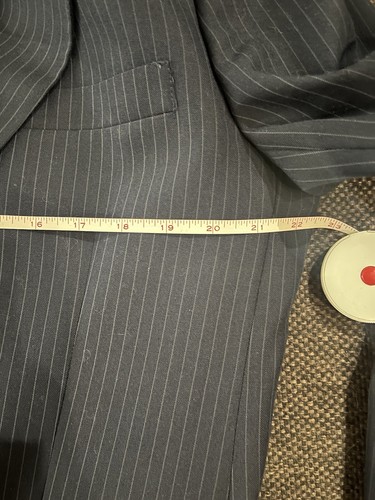 Stafford Navy Blue w Gray Pinstriped Wool Suit Pants 42R - photo 5