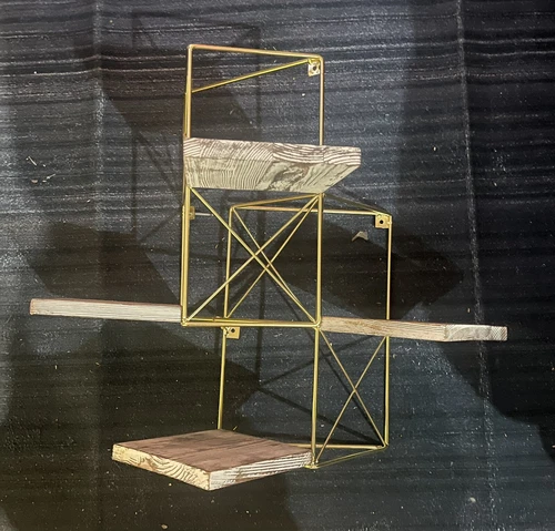 JACKCUBE DESIGNER Gold Set of 2 Wall Mount Floating Shelves - photo 3