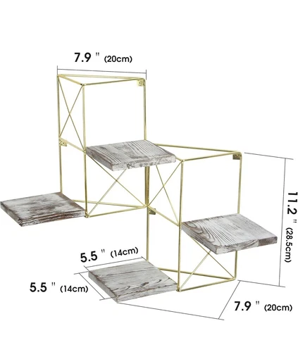 JACKCUBE DESIGNER Gold Set of 2 Wall Mount Floating Shelves - photo 5