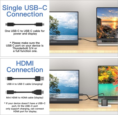 RFG 15.6Inch Display 1080P USB-C HDMI External Portable Monitor - photo 3