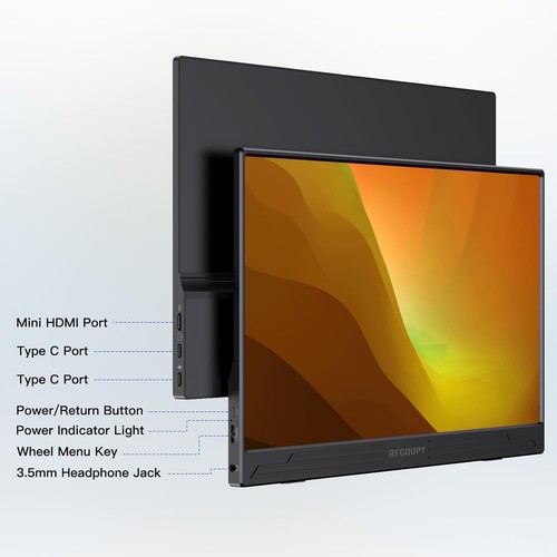 RFG 15.6Inch Display 1080P USB-C HDMI External Portable Monitor - photo 4