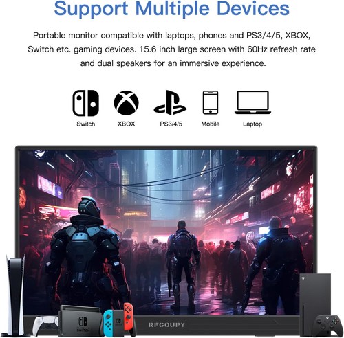 RFG 15.6Inch Display 1080P USB-C HDMI External Portable Monitor - photo 5