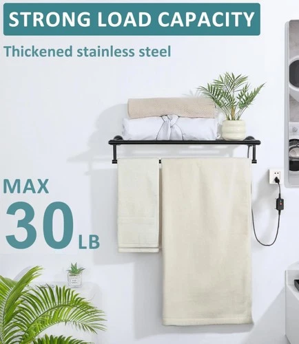 Retro Towel Warmer Rack Wall Mounted Electric Towel Drying 4 Bar