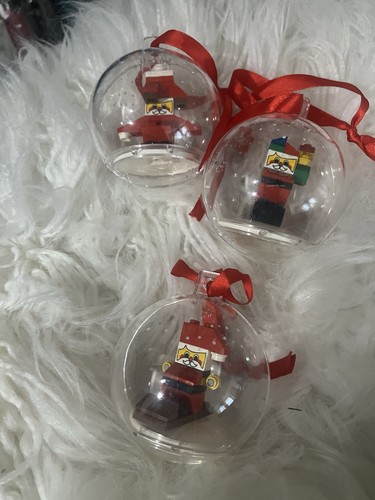 5pc Vintage LEGO Holiday Baubles—Reindeer 853574—Tree 850851—San - photo 4