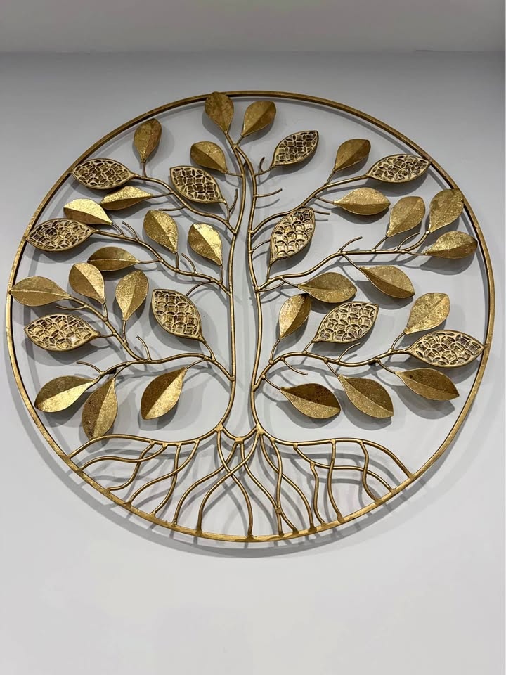 Metal Tree of Life Wall Decor - Golden - 25" Diameter
