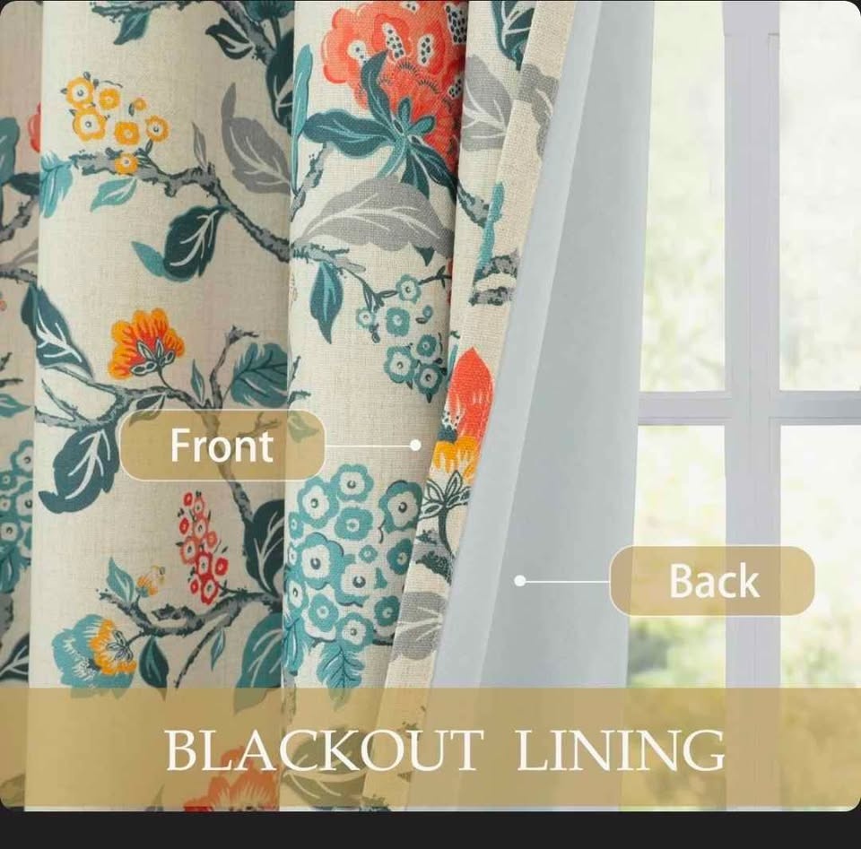 NEW 52" x 96" DriftAway Ada Linen Blackout Curtains – Set of 2 - photo 5