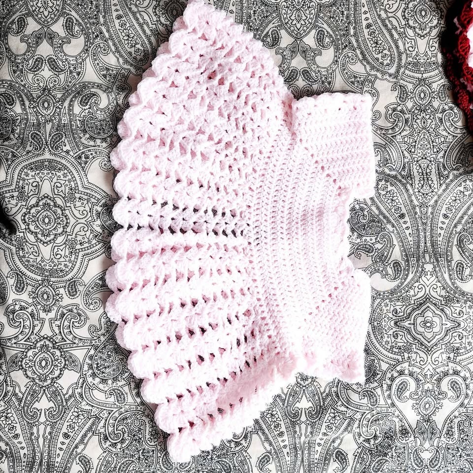Crochet handmade baby dress and vest - brand new - photo 5