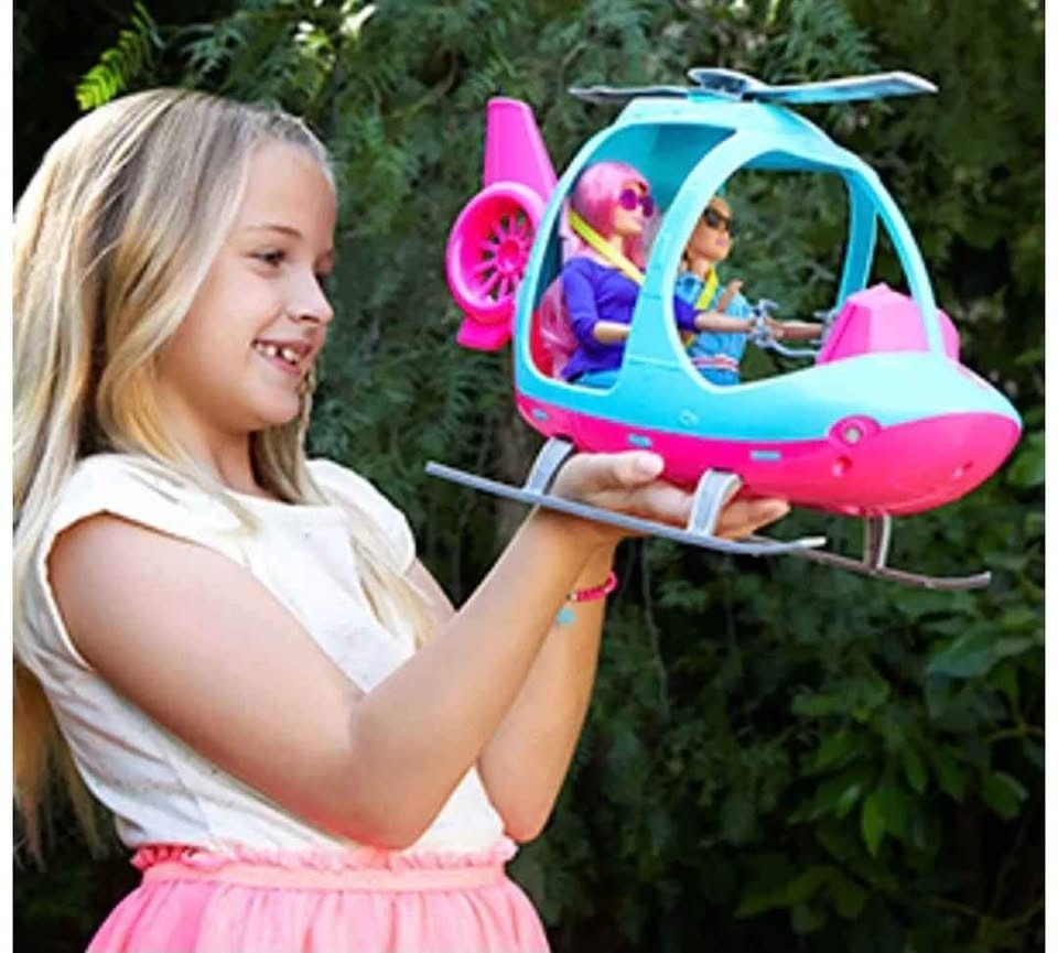 Barbie Travel Helicopter Pink & Blue - like new - photo 2