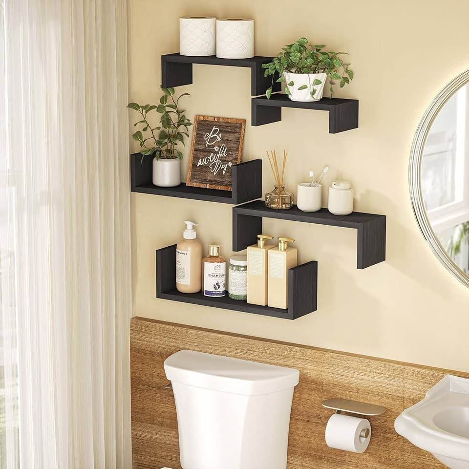 Floating Wall Shelves Set of 5 – Solid Wood – Brand New - photo 2