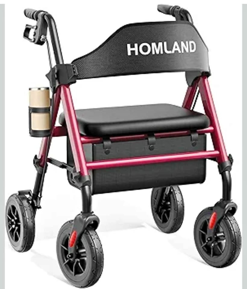 Foldable Seat Cart with Wheels – Red
