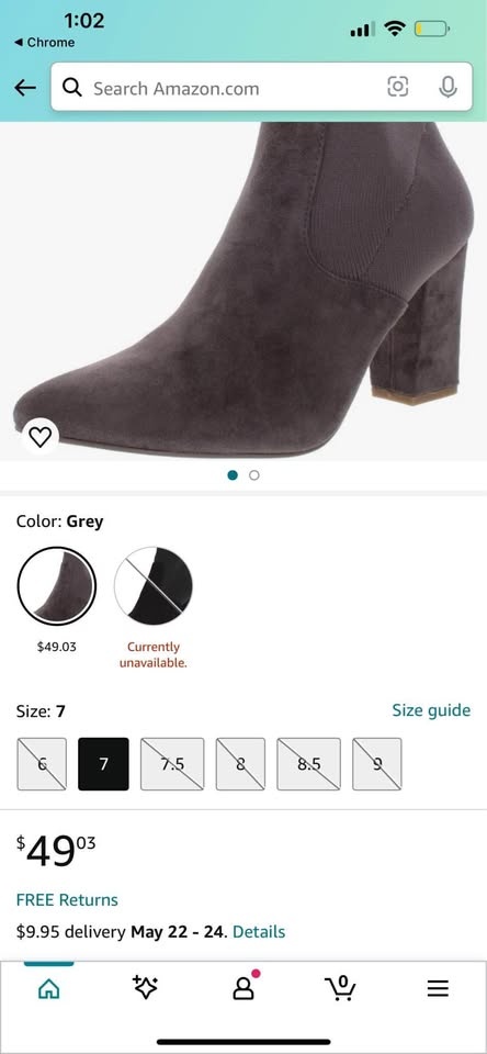 Steve Madden Sock Booties Size 7 Grey Suede 🥕 - photo 3