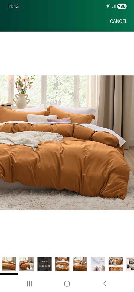 Honey Ginger Color King Duvet Set