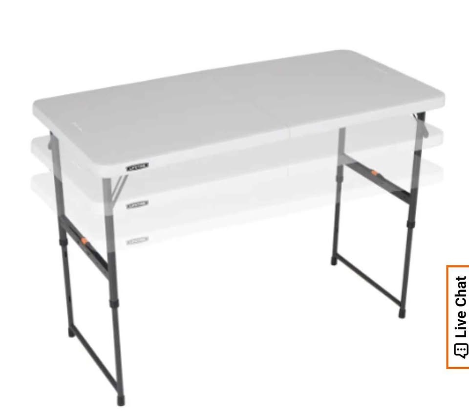 4-Foot Fold-In-Half Adjustable Table - photo 3