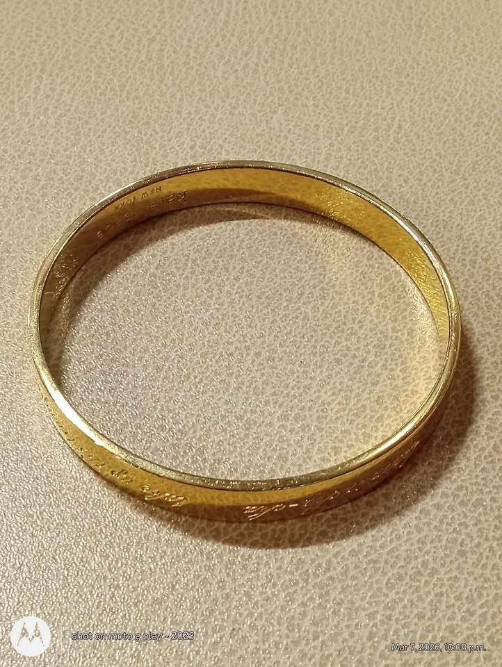 Vintage Kate Spade Bangle Bracelet - Small Size - Gold Plated - photo 2