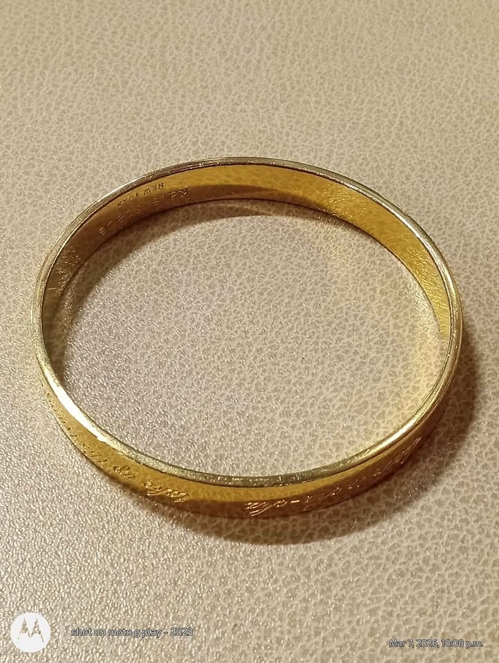 Vintage Kate Spade Bangle Bracelet - Small Size - Gold Plated - photo 3