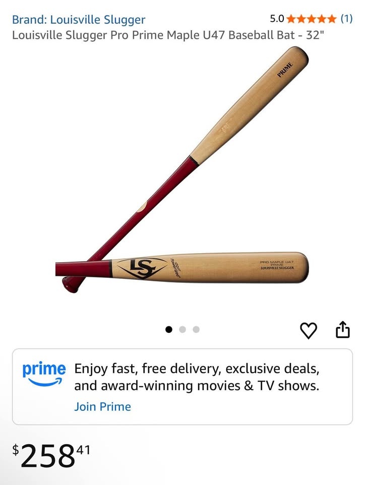 Louisville Slugger Pro Prime Maple U47 Baseball Bat 32" - photo 3