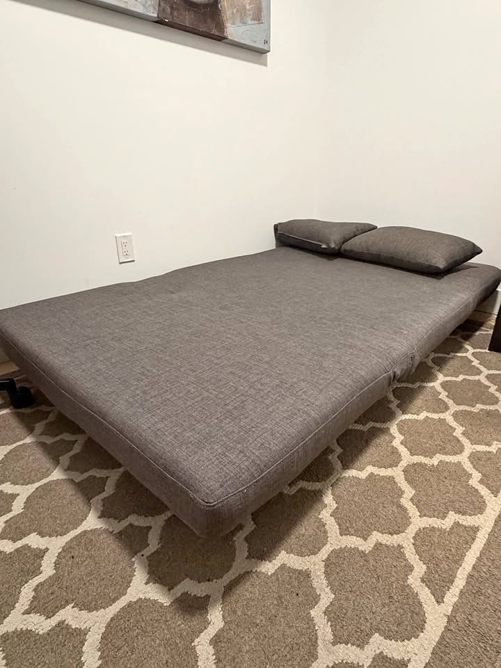 Grey Sofa Bed – Modern Convertible Couch – Great Condition