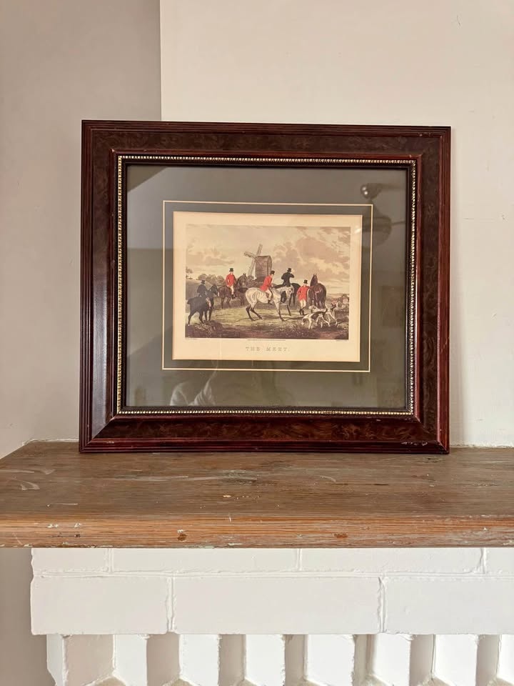 Vintage Equestrian Print - "The Meet" by Henry Alken 16"x18"