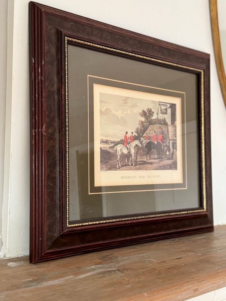 Vintage Framed Fox Hunting Print - Returning From The Hunt - photo 3