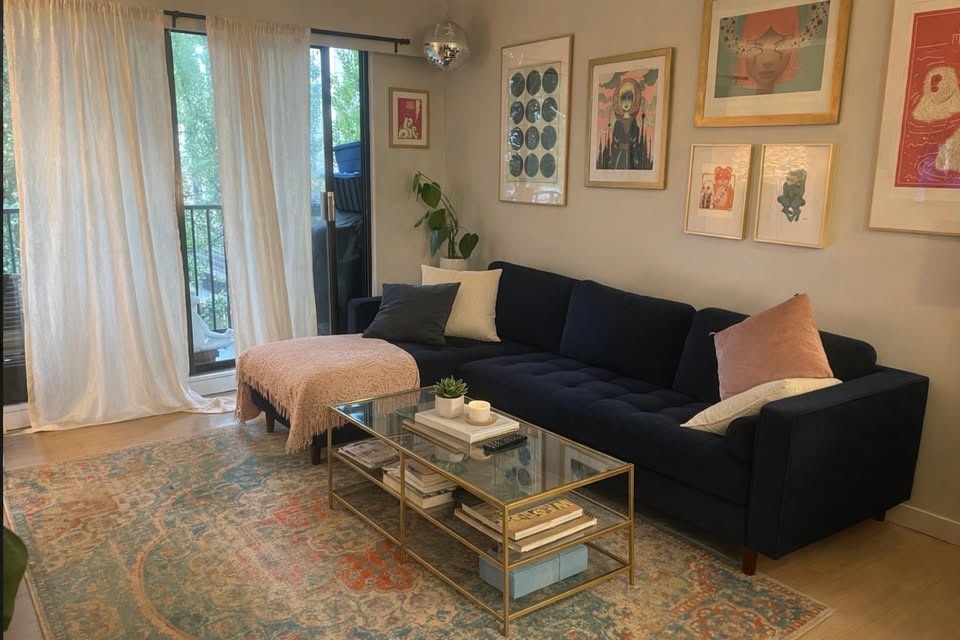 Gold Glass Coffee Table w/ Mirror Top - photo 2