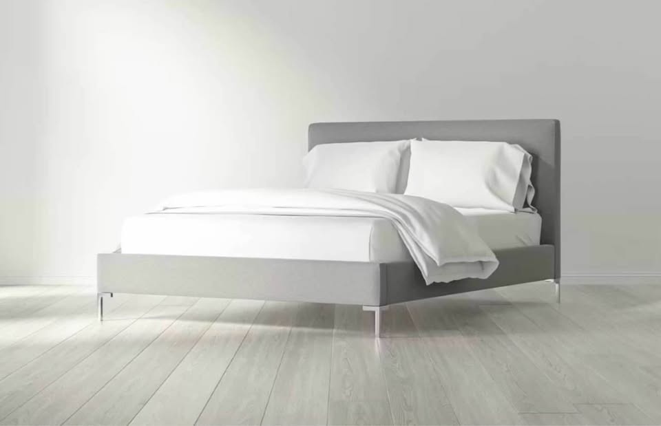 Saatva Santorini Pewter Linen Full Bed Frame - New - photo 2