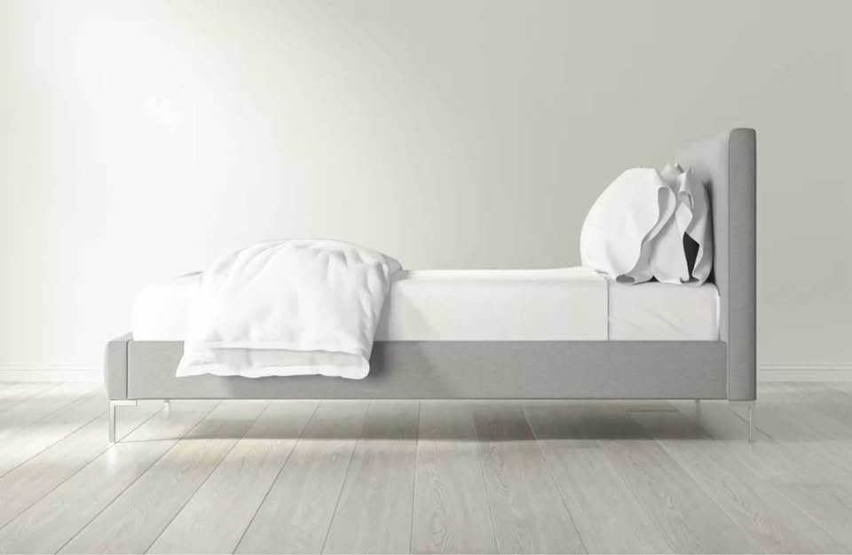 Saatva Santorini Pewter Linen Full Bed Frame - New - photo 3