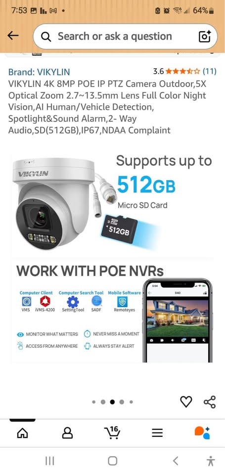 VIKYLIN 4K 8MP PTZ PoE IP Security Camera - photo 5
