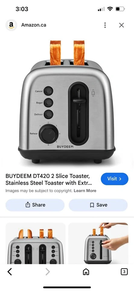 Brand New BUYDEEM DT420 2 Slice Toaster