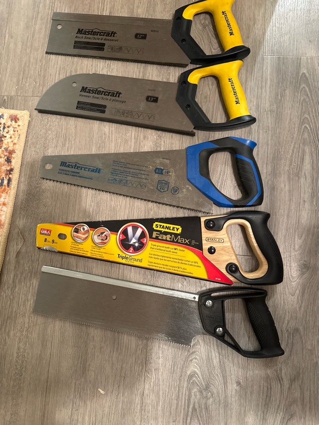 Variety of Hand Saws - Stanley & Mastercraft