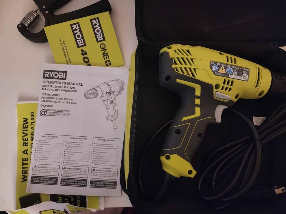 Ryobi 40V 3/8" Cordless Drill with Wood Bits