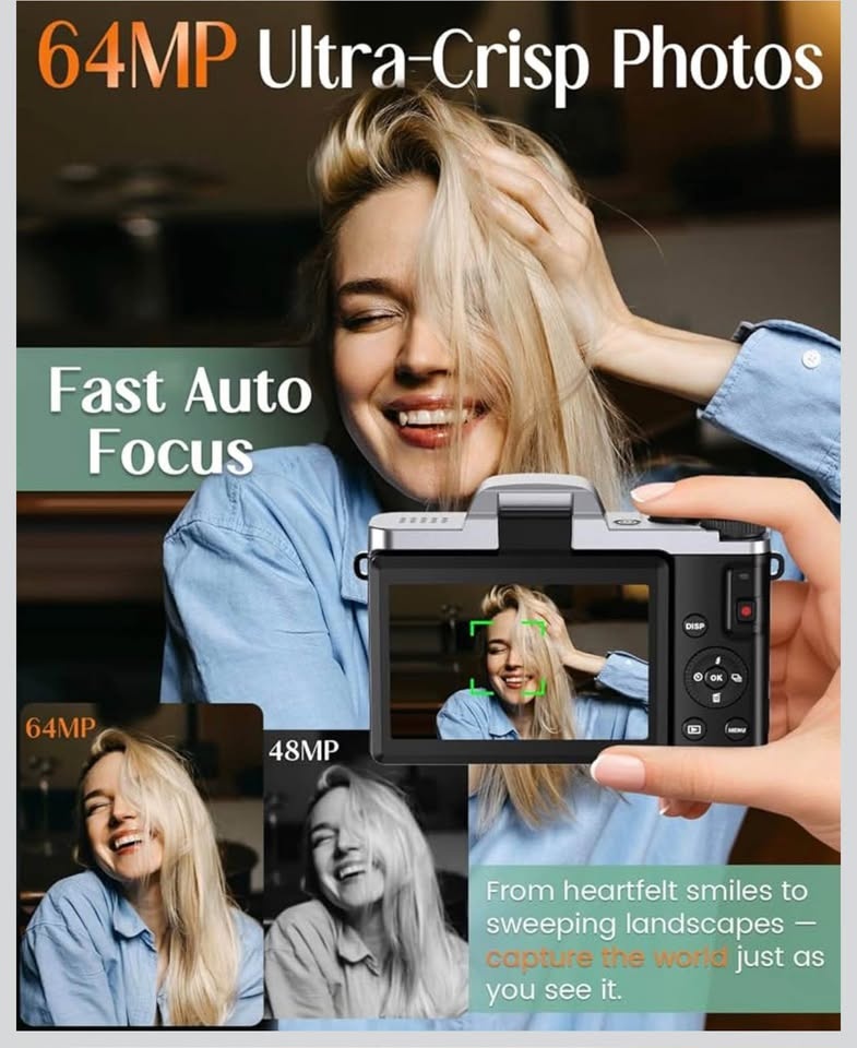 4K Digital Camera with 32GB Card, 2 Batteries (Black) - photo 3