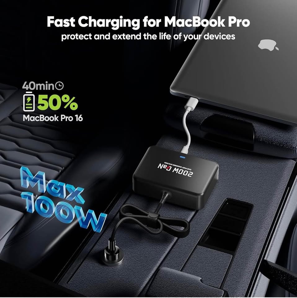 (New) 200W 6-Port USB C Car Charger - photo 3
