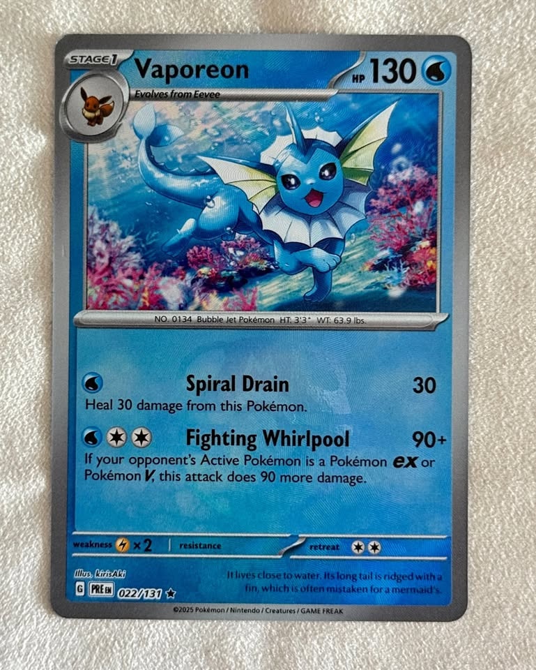 Vaporeon Master Ball #22 Pokemon Prismatic Evolutions (pack dama