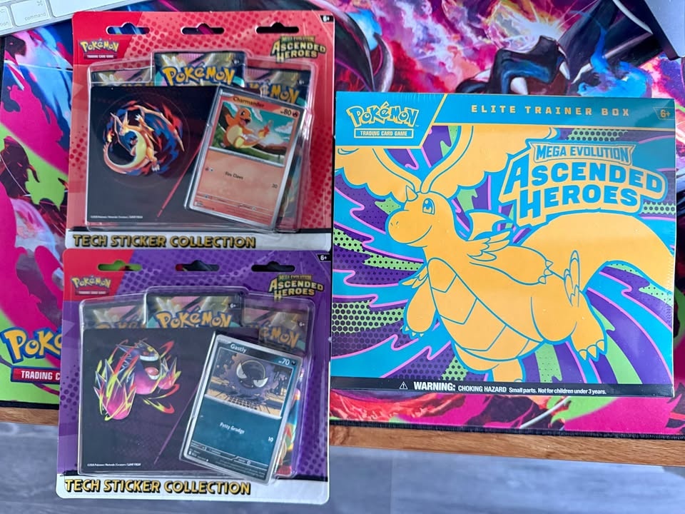 Ascended Heroes 2x Tech Sticker Collections and 1x ETB