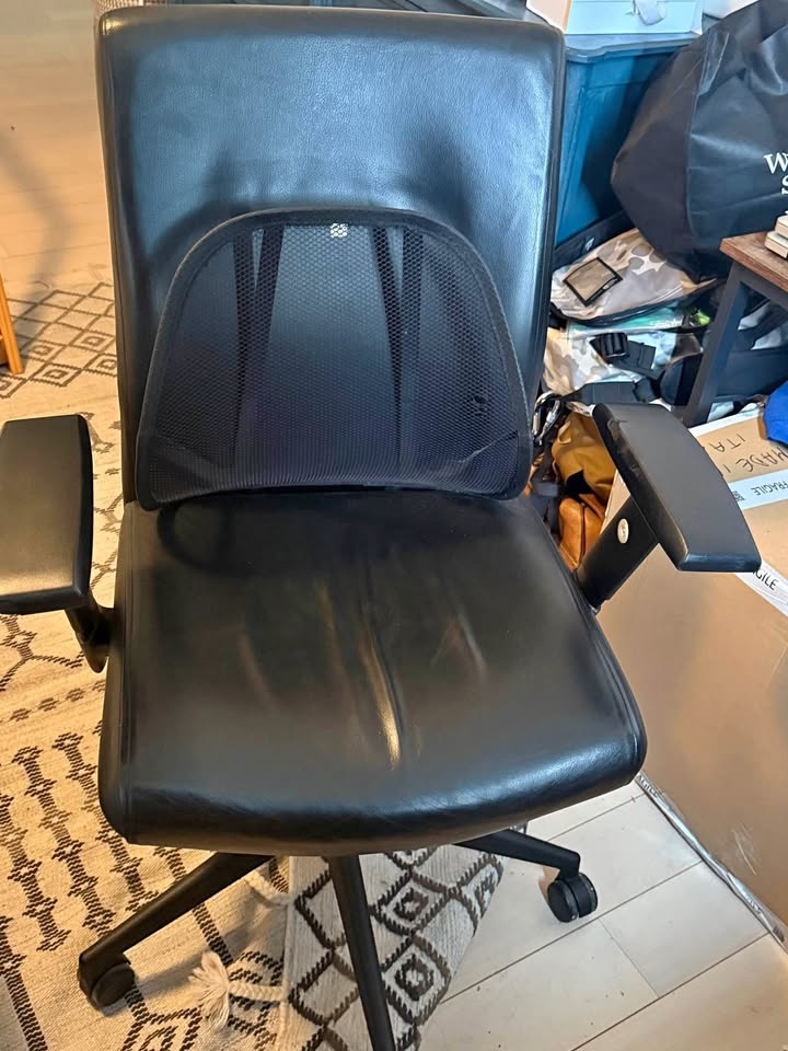 Black Office Desk Chair with Lumbar Support