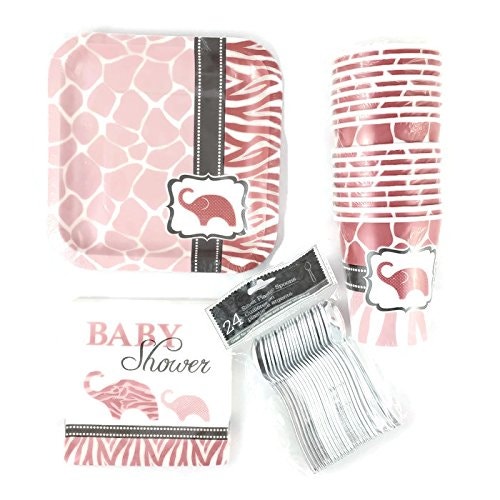Safari Baby Shower Girls Dessert Bundle for 16