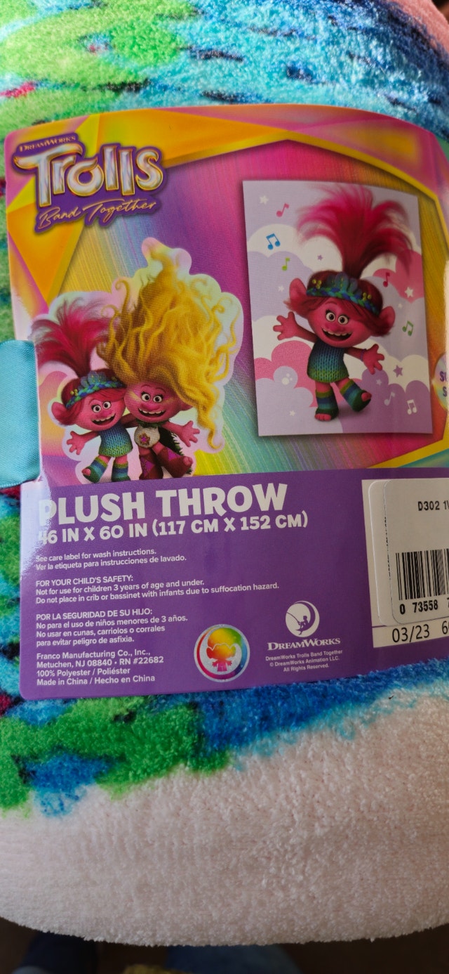 Kids blanket Trolls Band Together Throw - photo 3