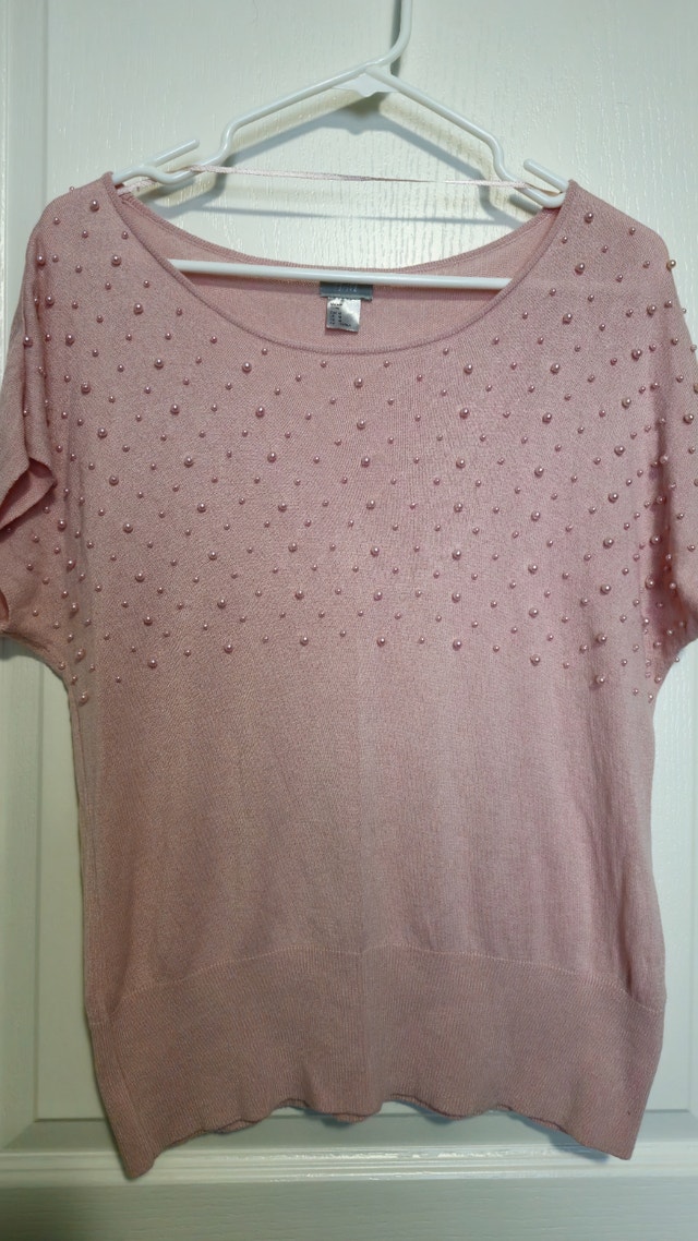 H&M Blush Pink Top with Pearls