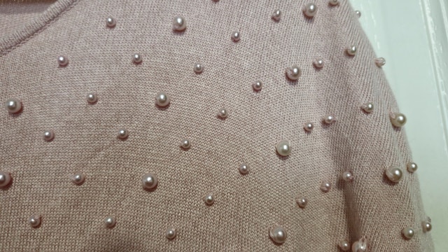 H&M Blush Pink Top with Pearls - photo 4