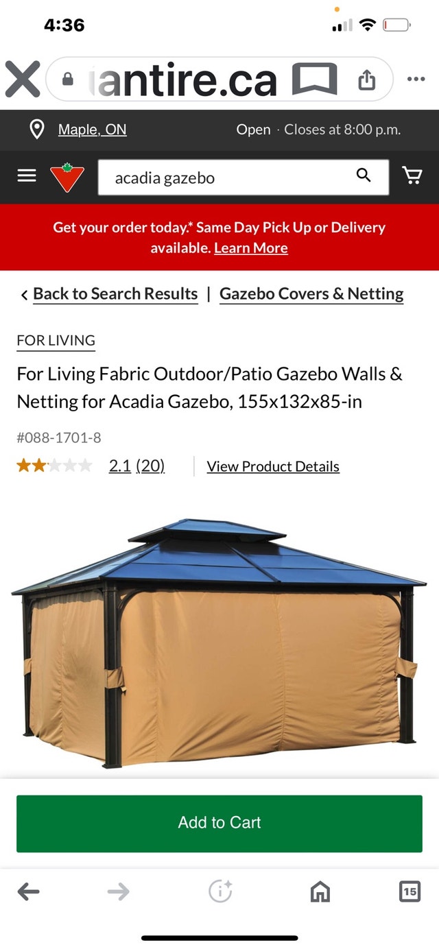New steel roof for Acadia 12x14 steel top gazebo