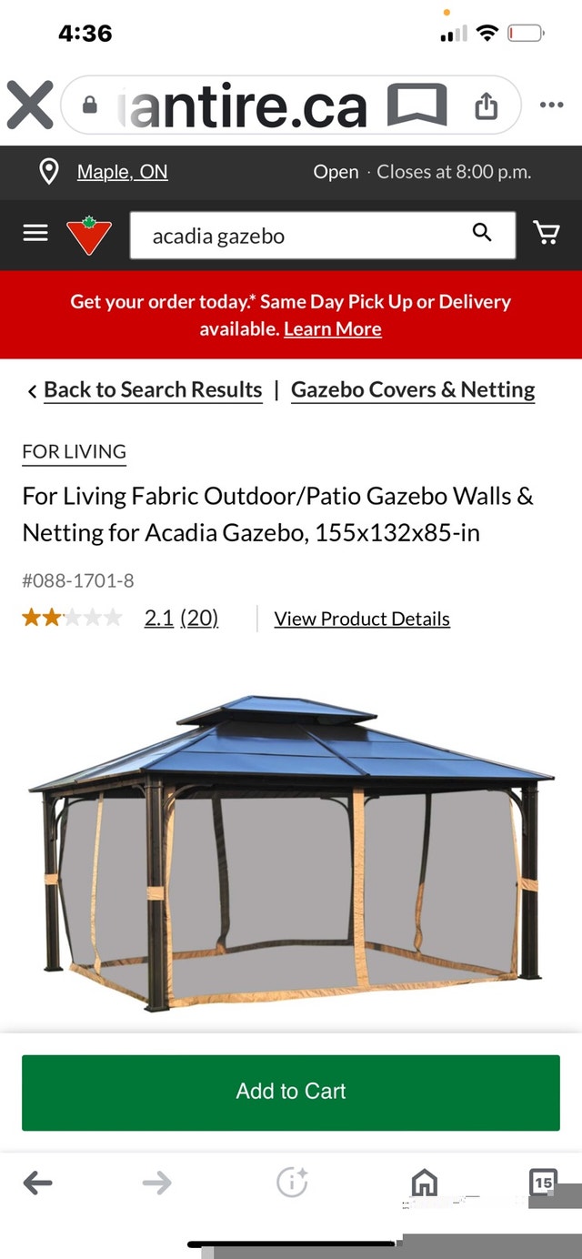 New steel roof for Acadia 12x14 steel top gazebo - photo 2