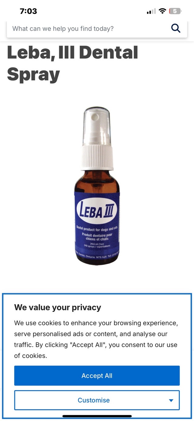 Leba III dog and cat Dental Spray