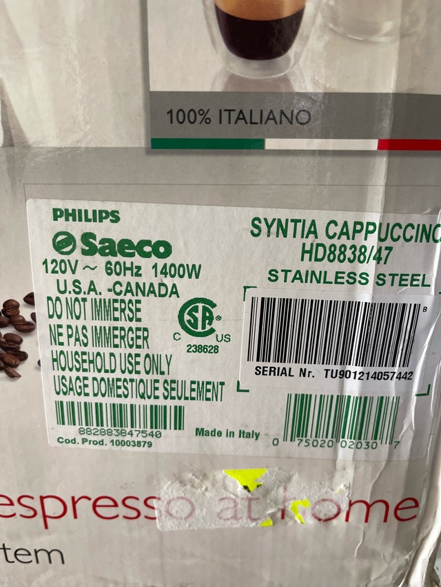 Philips Saeco Syntia Cappuccino machine. - photo 3