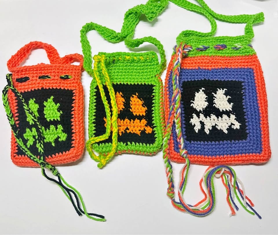 Crochet Minecraft Pumpkin Bags